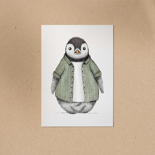 POSTKARTE | Pinguin Fabi | Aquarell