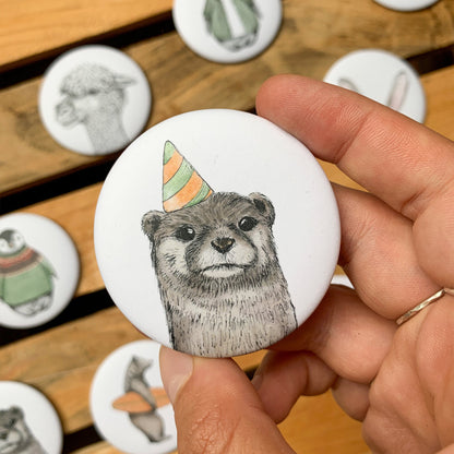 Magnetbutton | Kühlschrankmagnet | 55 mm | Otter Fiete Party