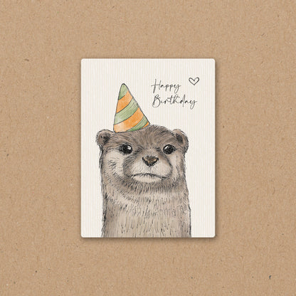 WEINETIKETT | Aufkleber | Sticker | Otter Happy Birthday