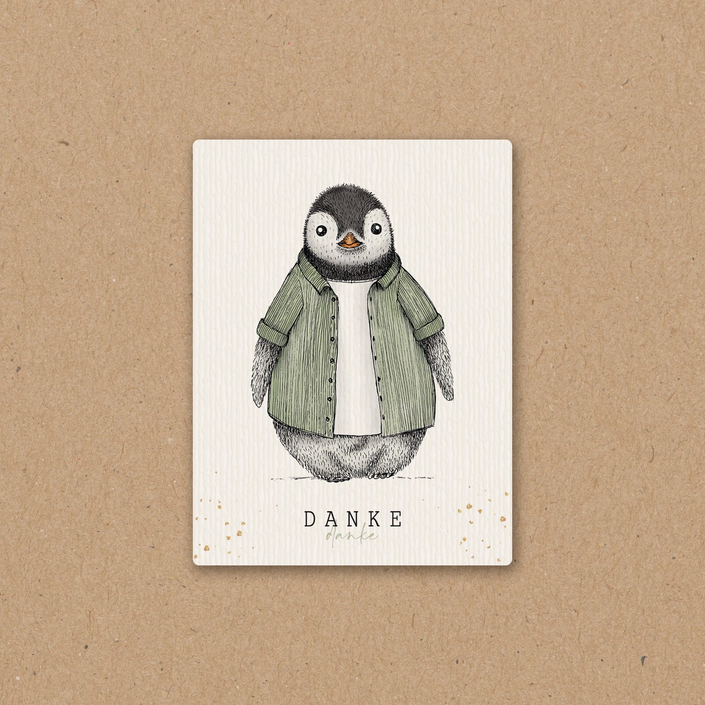 WEINETIKETT | Aufkleber | Sticker | Pinguin Fabi | DANKE