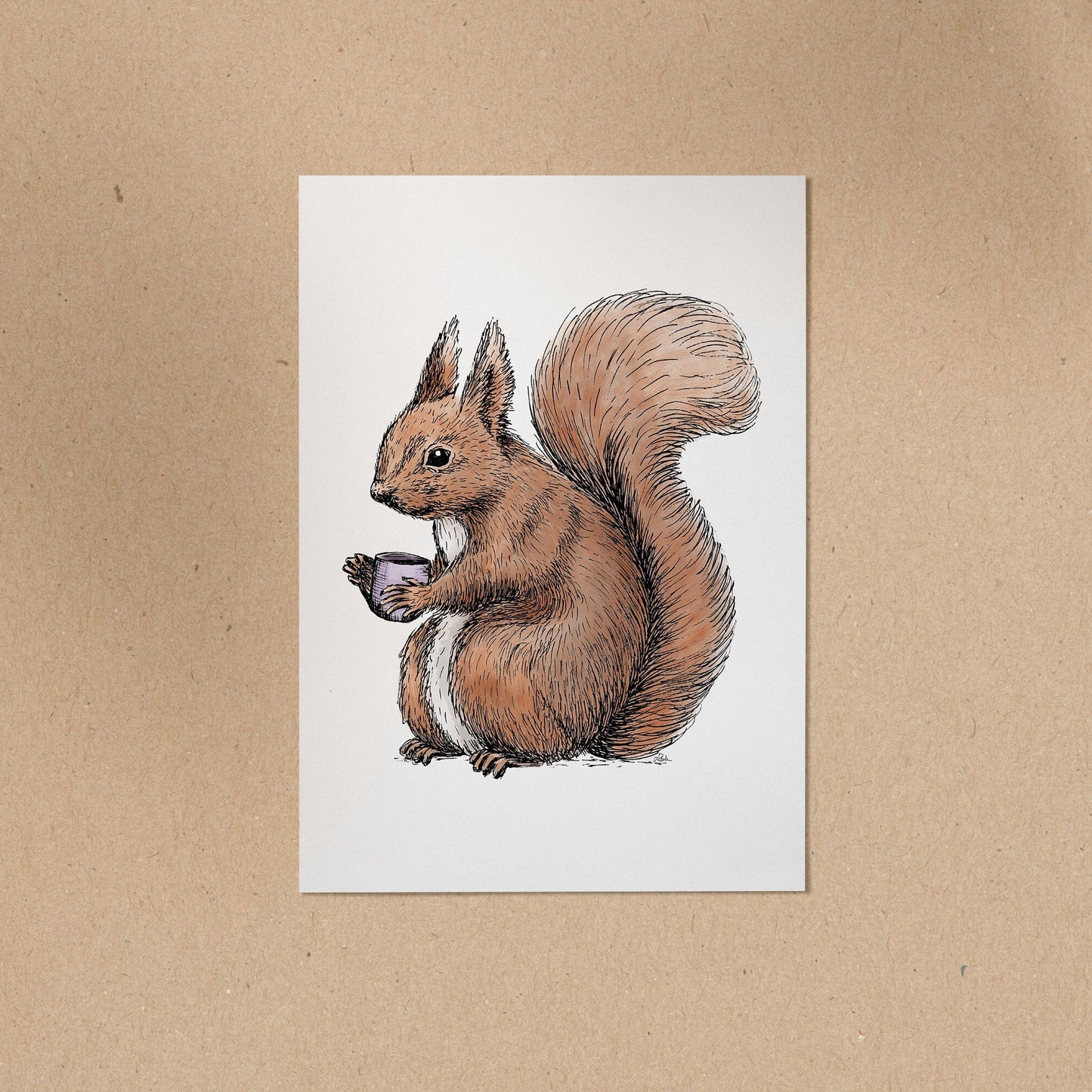 POSTKARTE | Eichhörnchen Fritz | bunt