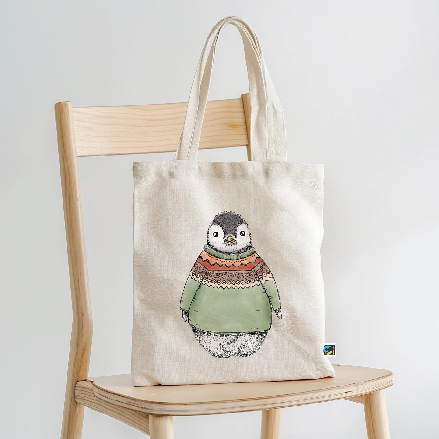 JUTEBEUTEL | Tragetasche | Beachbag | Pinguin Fabi Pulli