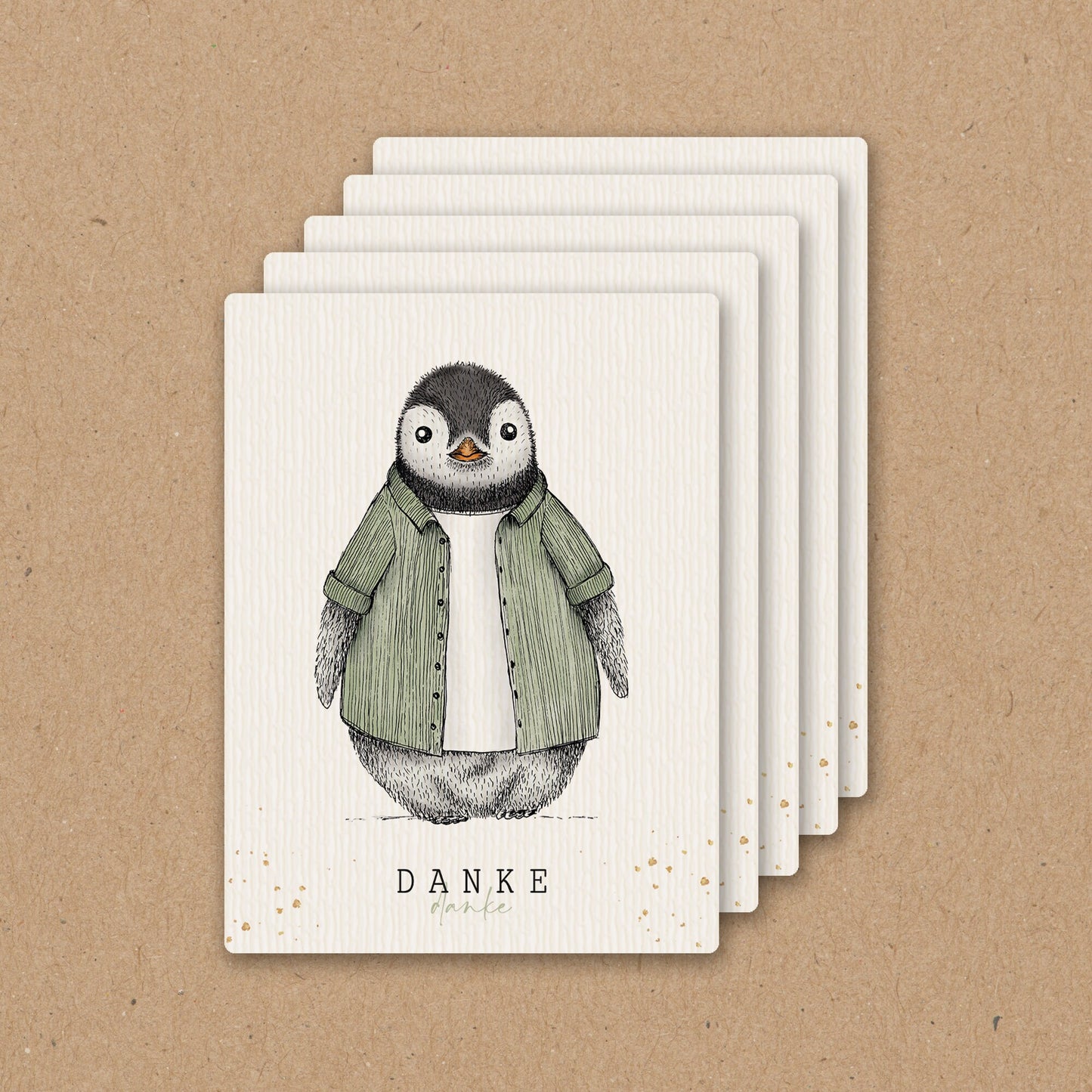 WEINETIKETT | Aufkleber | Sticker | Pinguin Fabi | DANKE