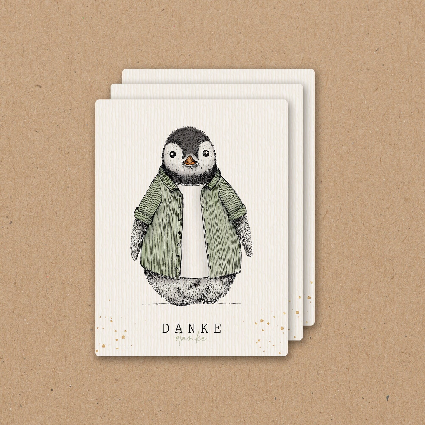 WEINETIKETT | Aufkleber | Sticker | Pinguin Fabi | DANKE