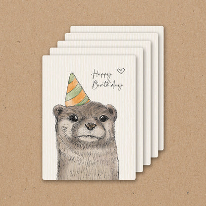 WEINETIKETT | Aufkleber | Sticker | Otter Happy Birthday