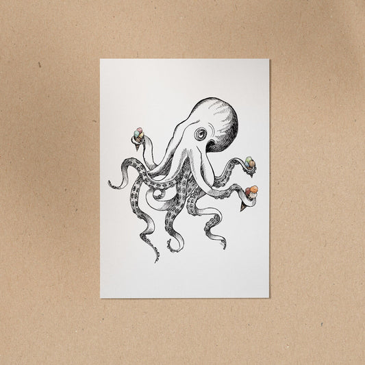 POSTKARTE | Octopus BOB | Eis