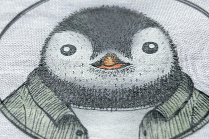 BÜGELBILD | T-Shirtdruck | rund | Pinguin Fabi Cordhemd